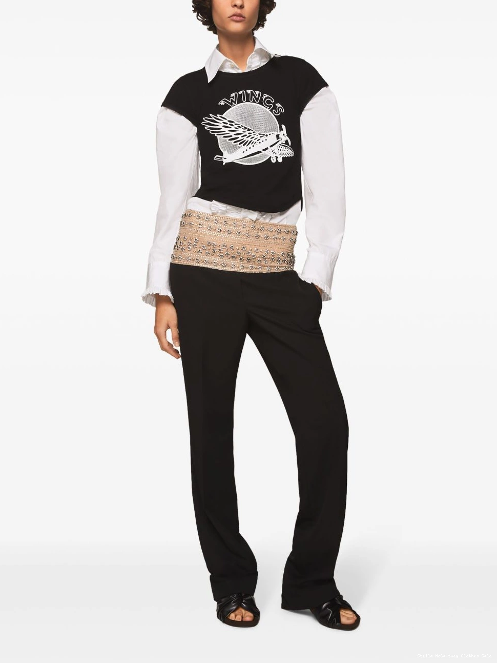 Cheap crystal-embellished wool McCartney trousers Women Stella 0821